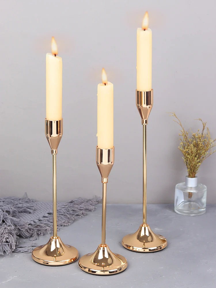 3Pcs/Set European style Metal Candle Holders Candlestick Fashion Wedding Table Candle Stand Exquisite Candlestick Christmas