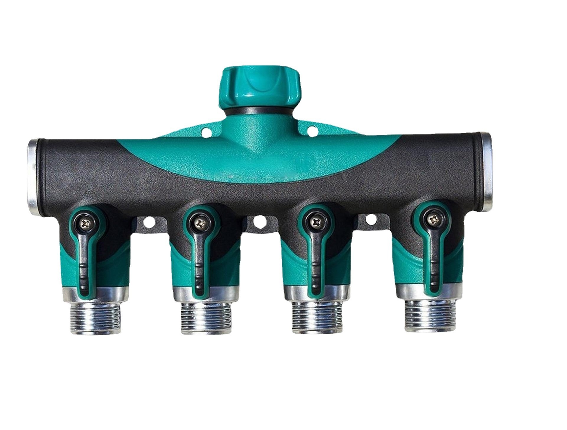 4 Way Hose Splitter Durability Premium Garden Hoses Connector Heavy Duty Water Valve for Spigot Faucet Bib 4 Outlet Zero Leaks