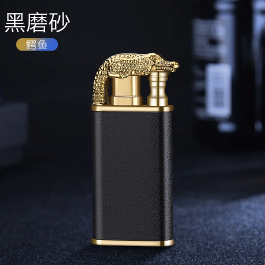 Metal Crocodile Dolphin Double Fire Lighter Creative Direct Windproof Open Flame Conversion Cigarette Lighter Men's Smoking