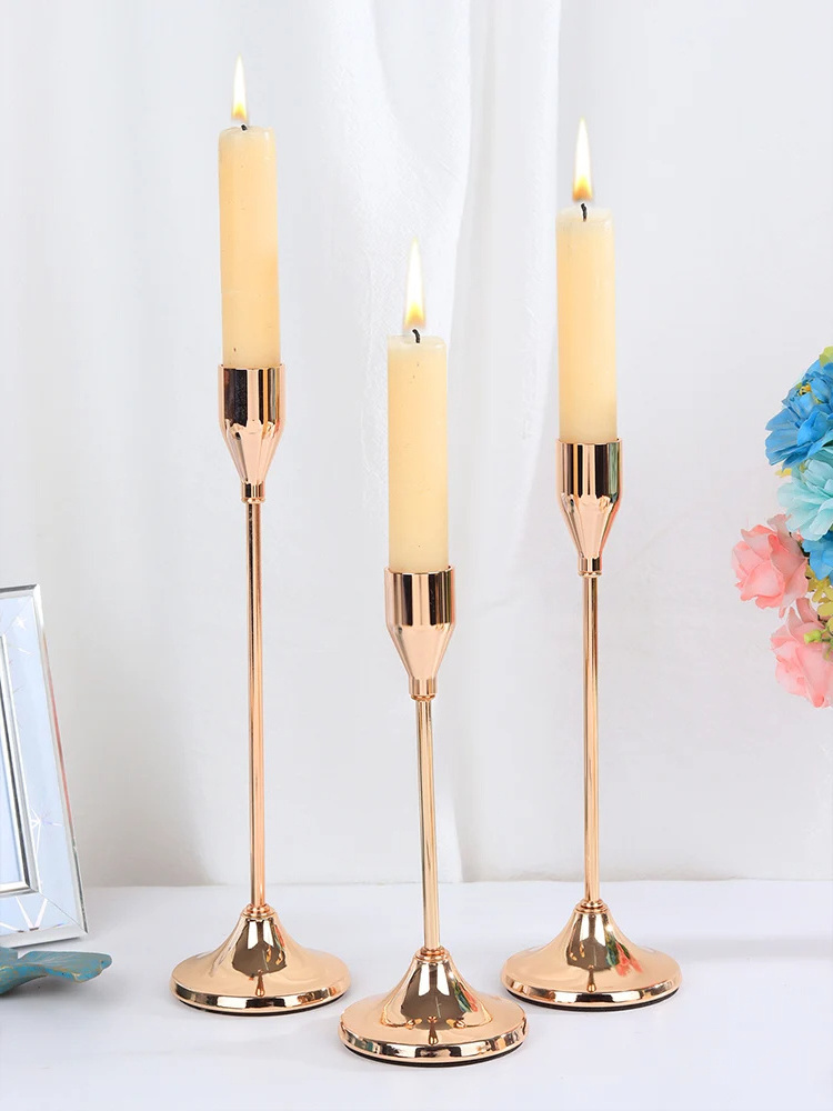 3Pcs/Set European style Metal Candle Holders Candlestick Fashion Wedding Table Candle Stand Exquisite Candlestick Christmas