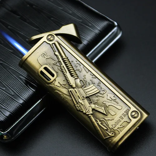 Metal Leather Jet Lighter Torch Turbo Lighter Windproof Blue Flame Cigar 1300 C Butane Pipe Lighter Cigar Cigarette Man's Gift