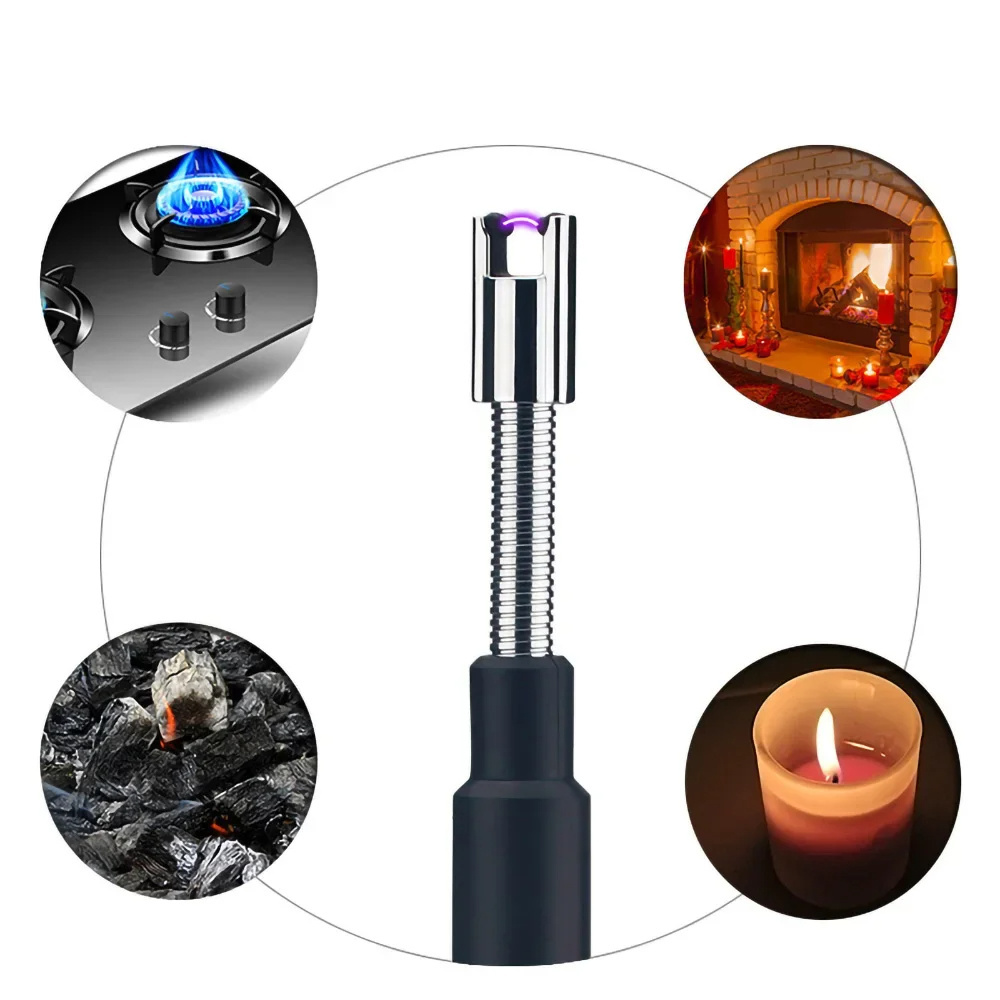 70 CM BBQ Candle USB Lighters Long Adjustable Rechargeable Kitchen Windproof Cigarette Lighters Plasma Pulsed Powerful Arc