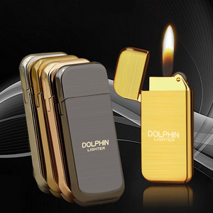 Outdoor Butane Gas Refillable Lighter Portable Metal Small Slim Torch Jet Flame Lighter for Camping BBQ Cigar