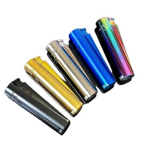 Portable Grinding Wheel Flint Inflatable Lighter Spades A Metal Fireless Butane Gas Jet Torch Lighter with Gift Box