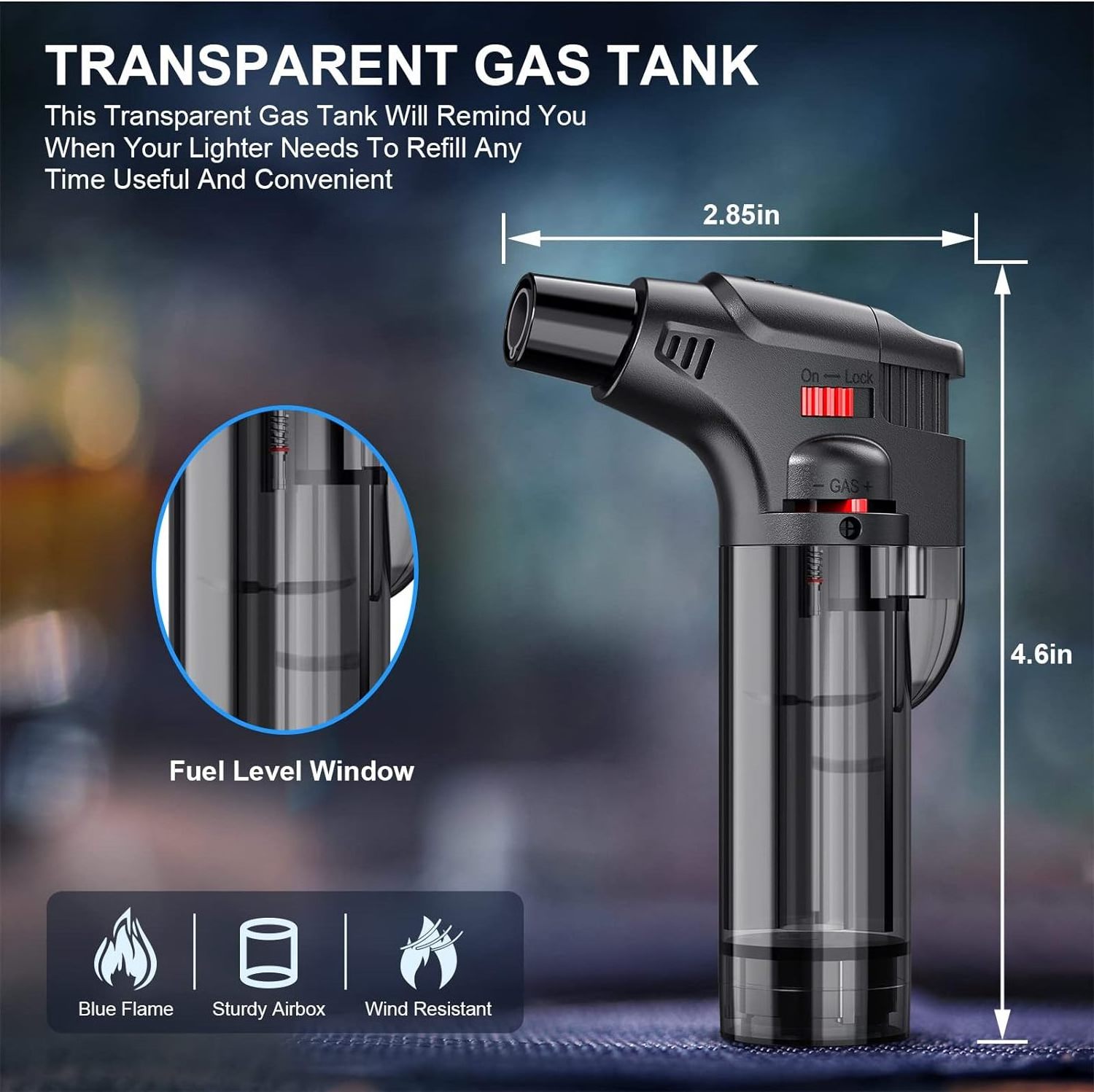 Torch Lighters Gas Lighters Butane Refillable Jet Flame Torch Lighter Windproof Safe Multi Utility Without Butane