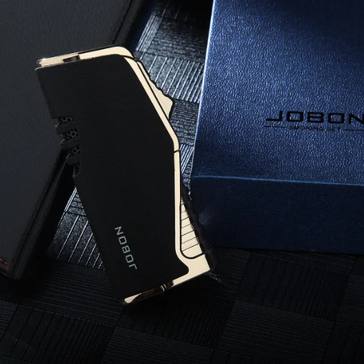 Triple Torch Jet Metal Lighter Pipe Lighter with Cigar Cutter Visible Transom Windproof Flame Accessories Gadgets Men