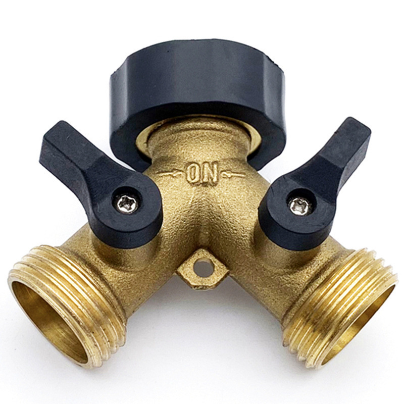 Hot Wholesale Garden Hose Splitter 2 Way Heavy Duty, Y Connector Brass Garden Hose Adapter, Hose Bib Splitter