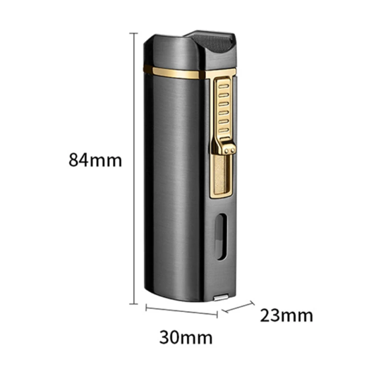 Luxury Cigar Lighter Torch Metal Straight Jet Butane Lighter Smoking Accessories Cool Cigar Punch Men's Gifts