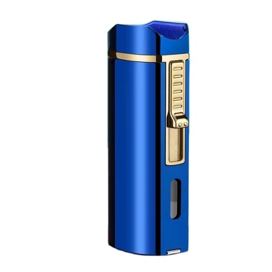 Luxury Cigar Lighter Torch Metal Straight Jet Butane Lighter Smoking Accessories Cool Cigar Punch Men's Gifts