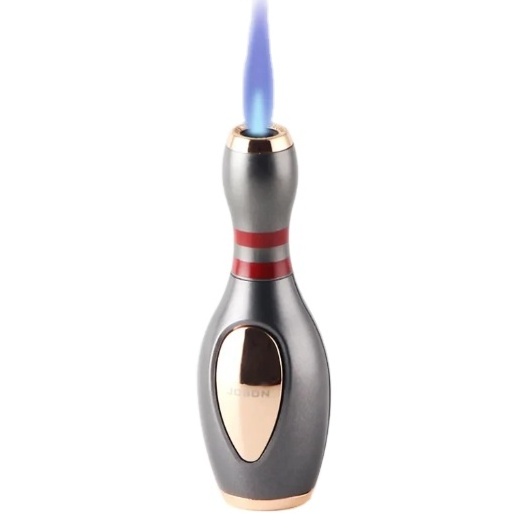 Novelty Bowling Ball Appearance Gas Lighter Windproof Straight Rush Blue Flame Cigar Turbo Torch Small Portable Ornament