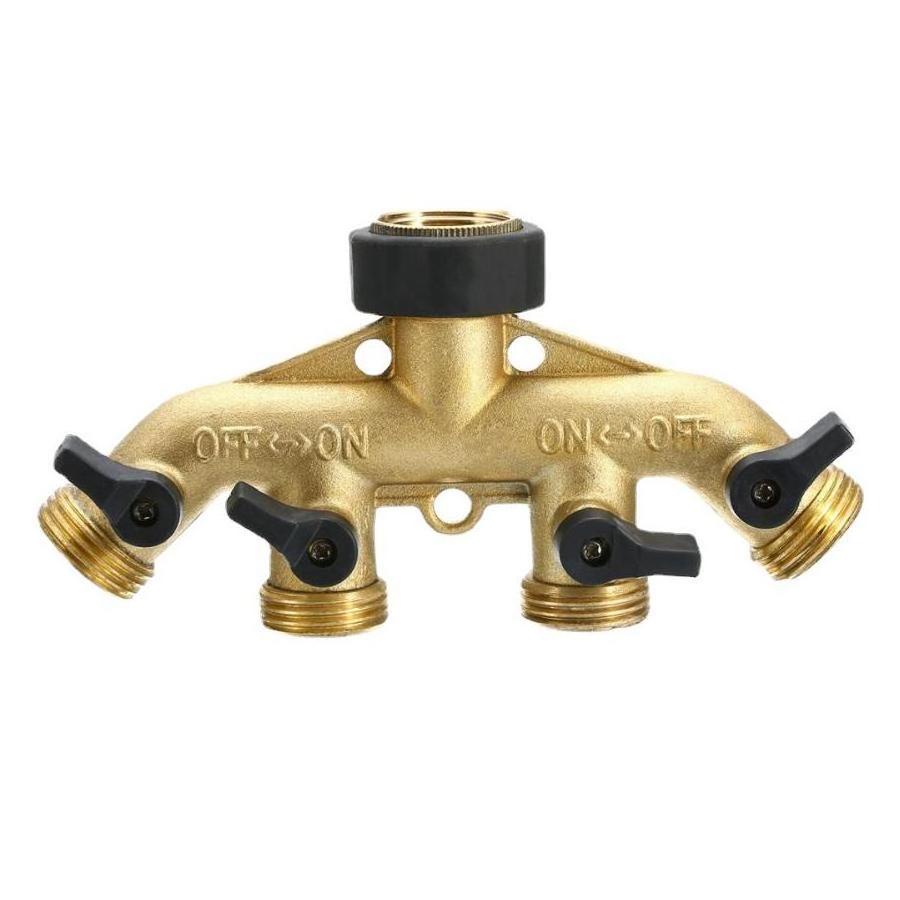 4 Way Brass Hose Splitter, 3/4