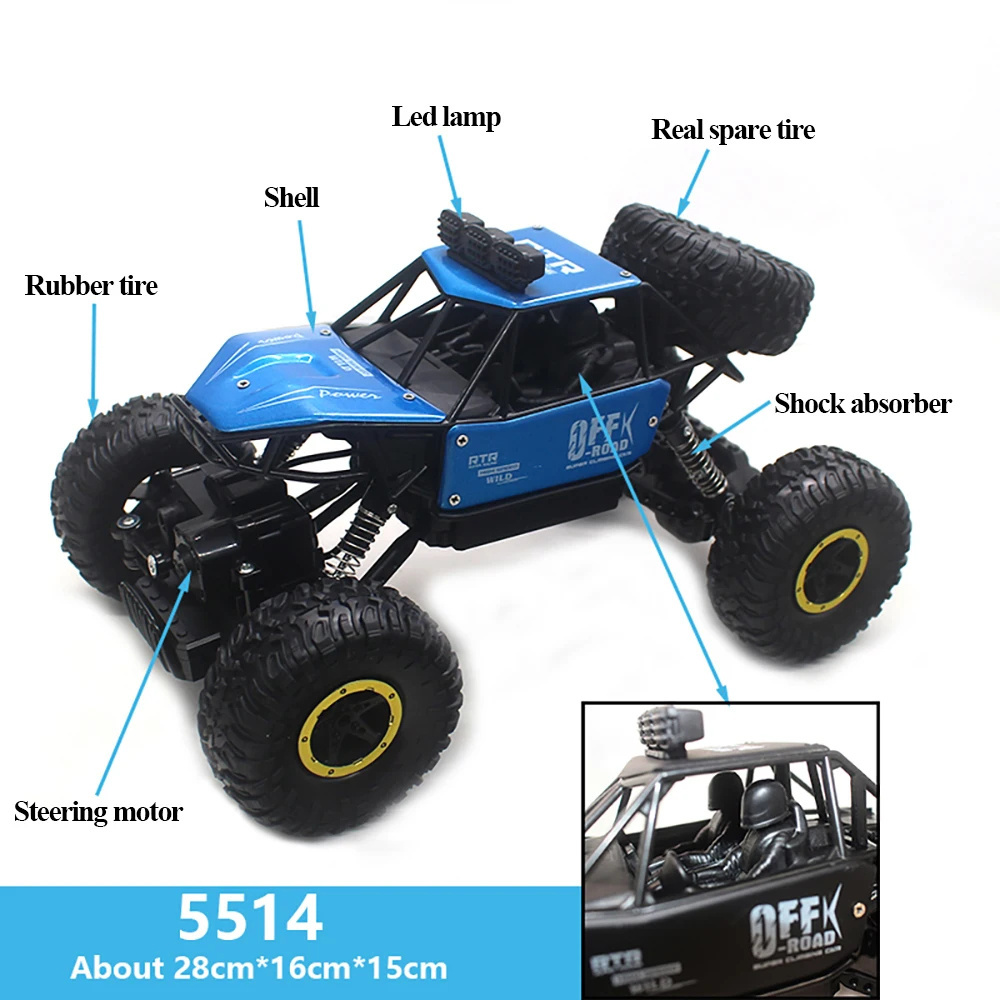 Paisible Electric 4WD RC Car Remote Control Toy Bubble Machine On Radio Control 4x4 Drive Rock Crawler Toy For Boys Girls 5514