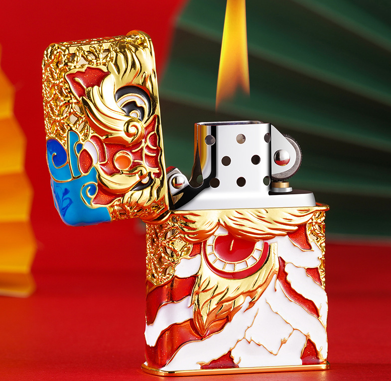 Hot Sell High-end heavy metal kerosene lighter Flint refill oil cigarette lighters Custom Logo