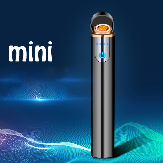 Mini Cylindrical Fingerprint Sensor Long Bar Cigarette Lighter Rechargeable Electric Lighter Smoking Accessories Gadgets For Men