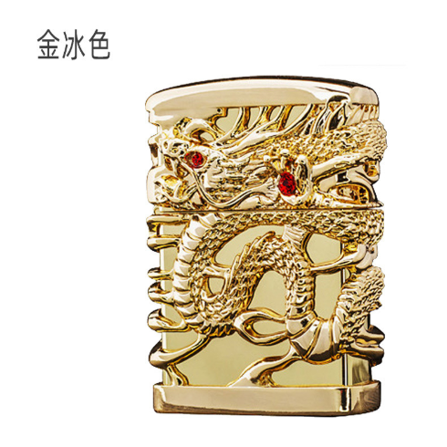 Kerosene lighter personality male metal carving dragon windproof armor pure copper lighter cigarette