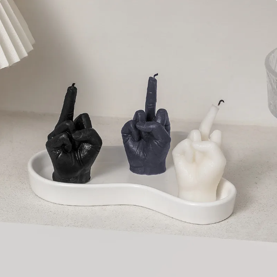 Creative Candles Middle Finger Shaped Gesture Scented Candles Niche Funny Quirky Gifts Home Decoration Ornaments Birthday Gifts