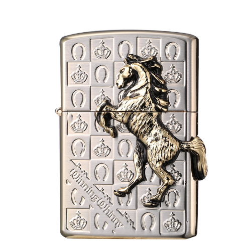 Kerosene lighter high-grade retro men's personality creative metal stamp flying horse lighter windproof