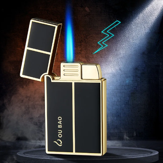 Windproof Gas Jet Lighter Butane Turbo Torch Lighter For Cigar Cigarette Metal 1300 C Blue Fire Lighter Gadgets For Men