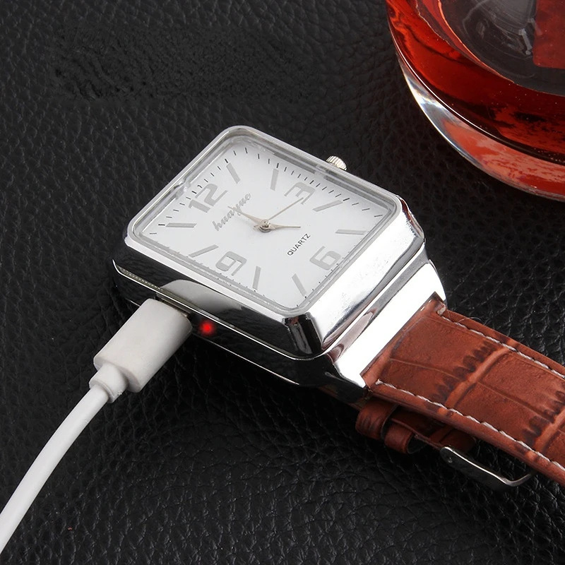 Electric Coil Rechargeable Watch Lighter Wholesale Creative Personality Metal Heating Wire Cigarette Lighters Business Gift