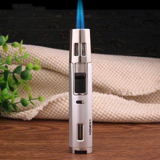 Creative Double Fire Direct Jet  Inflatable Butane Lighter Windproof Cigarette Lighter BBQ Kitchen Torch Lighters