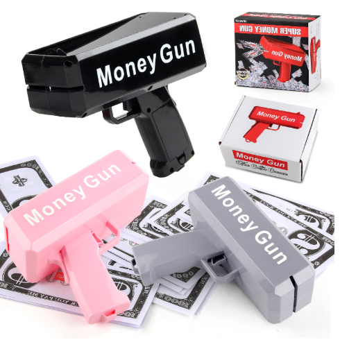 Upgraded version of big power electric spray money gun banknote gun dollar toy gun holiday prop toy