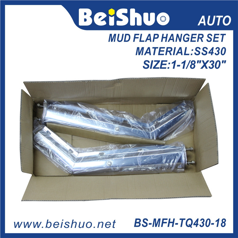 BS-MFH-TQ430-18 Stainless Steel Angled Spring Loaded Truck Mud Flap Hanger for Semi Truck,Trailer or HD Truck