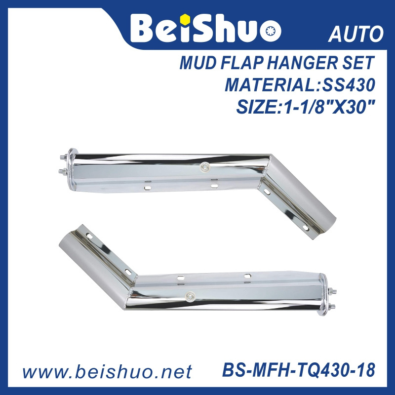 BS-MFH-TQ430-18 Stainless Steel Angled Spring Loaded Truck Mud Flap Hanger for Semi Truck,Trailer or HD Truck