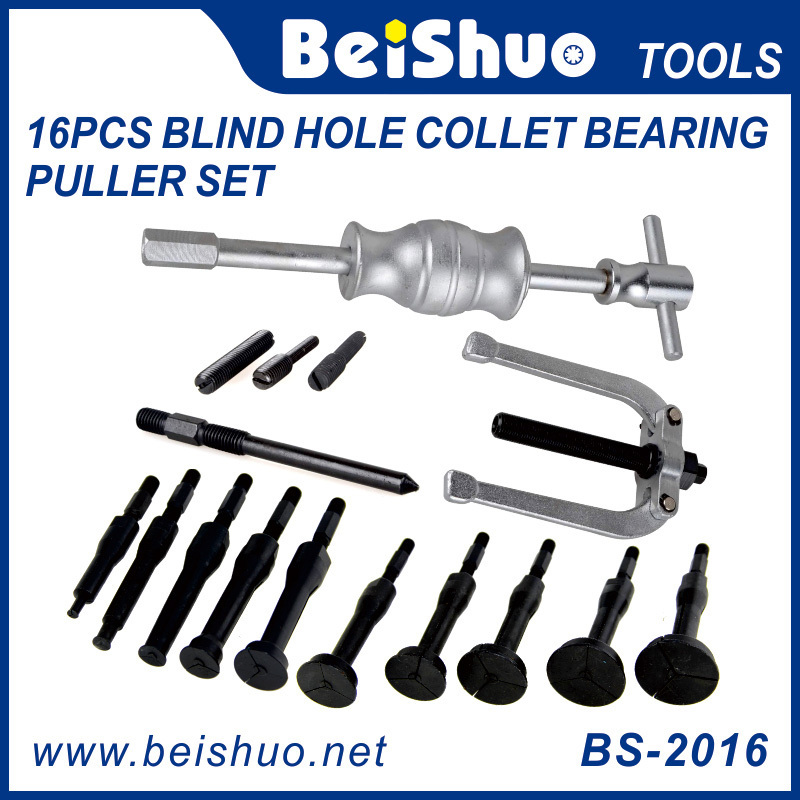 BS-2016  16 pcs Inner Bearing Race and Seal Extractor Kit Slide Hammer Pilot Insert Bearing Removal Tool