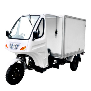 DAYANG Well Sell Box Cargo Tricycle Five Wheel Longer Motorcycle  Axle Tricycle White Lifan Body Box Frame Battery