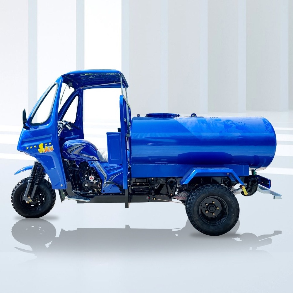 Heavy Loading 200cc Closed Body Cargo Tricycle With Water Tank Three Wheel Truck Tricycle in Africa