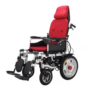 16" Inflatable tyres Manually adjust backrest seating/lying Folding detachable Electric Power Wheelchairs recliner-BZ-6302