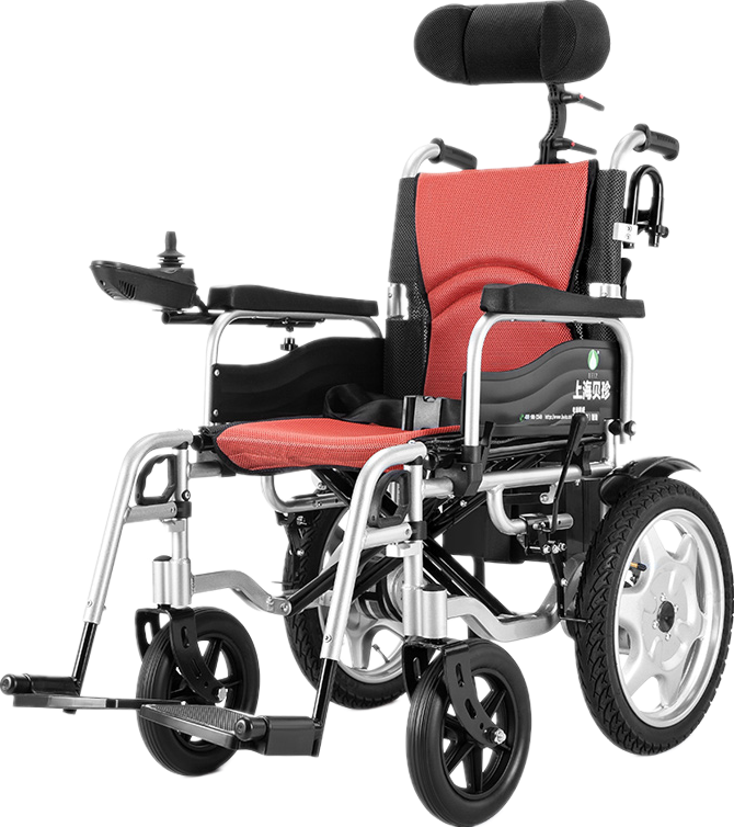 Electric wheel chair with electro magnetic brake anti-slipping lightweight aluminium frame manual/electric control -BZ-6401N