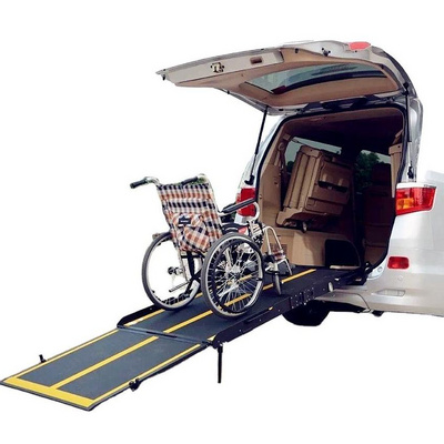 Hydraulic wheelchair lift ramp lightweight carbon fiber/aluminum electric lifting up down wheelchair loading ramp