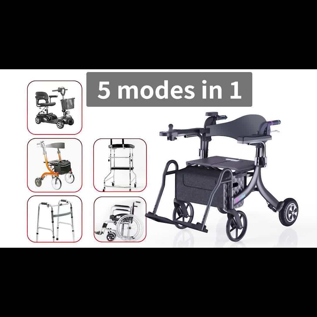 Walkers for disabled Aluminum Alloy Folding Power E-Walker Rollator patient walker shopping cart price list