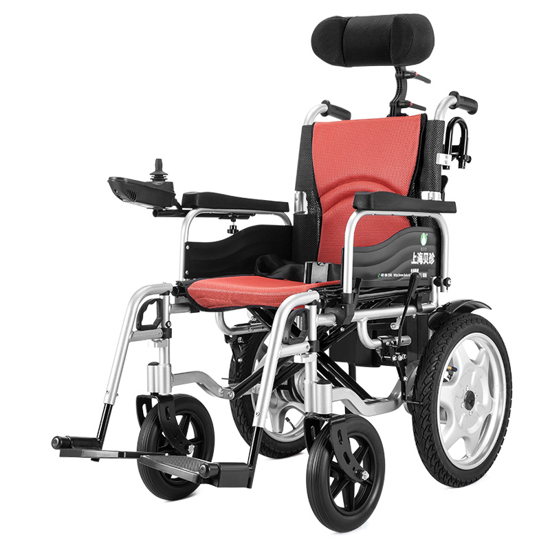 Electric wheel chair with electro magnetic brake anti-slipping lightweight aluminium frame manual/electric control -BZ-6401N