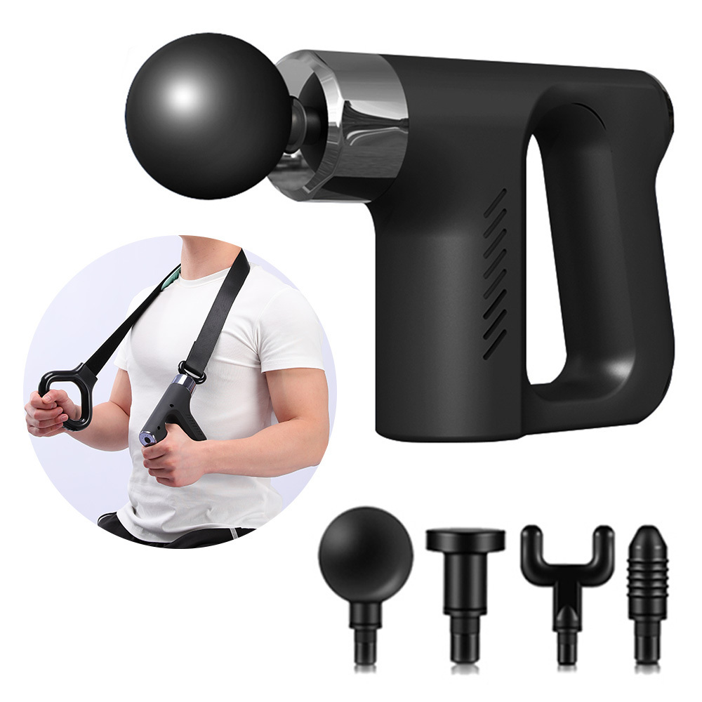 New Trending Massage Gun With Belt Full Body Massager Professional 2-in-1 Percussion Handheld Massager For Gym