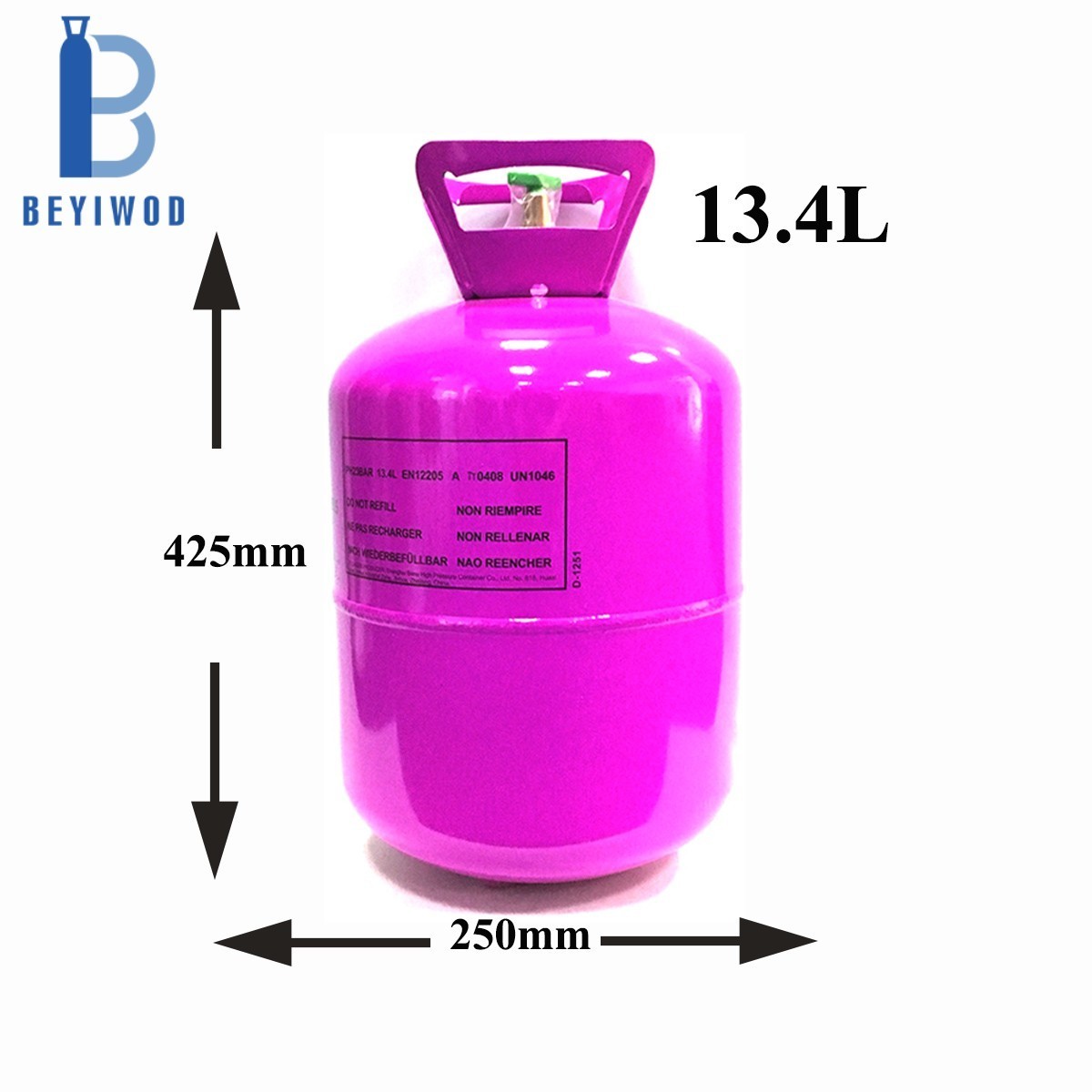 Empty balloons pure helium wholesale 13.4L 30LB 50LB helium tank, balloons cylinder