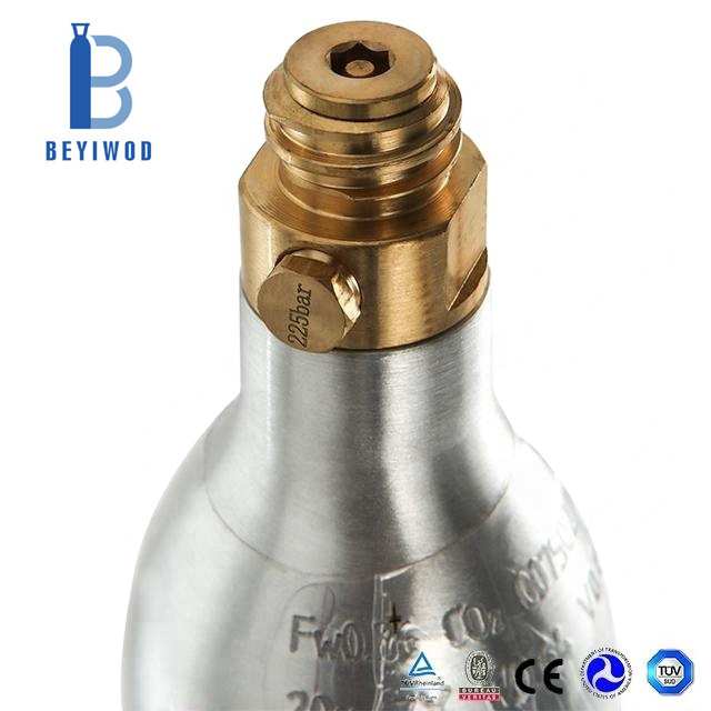 Manufacturer Wholesale Aluminium Soda Making Cylinder C02 Gas 0.6l Soda Cylinders Co2 Cartridge For Soda Maker