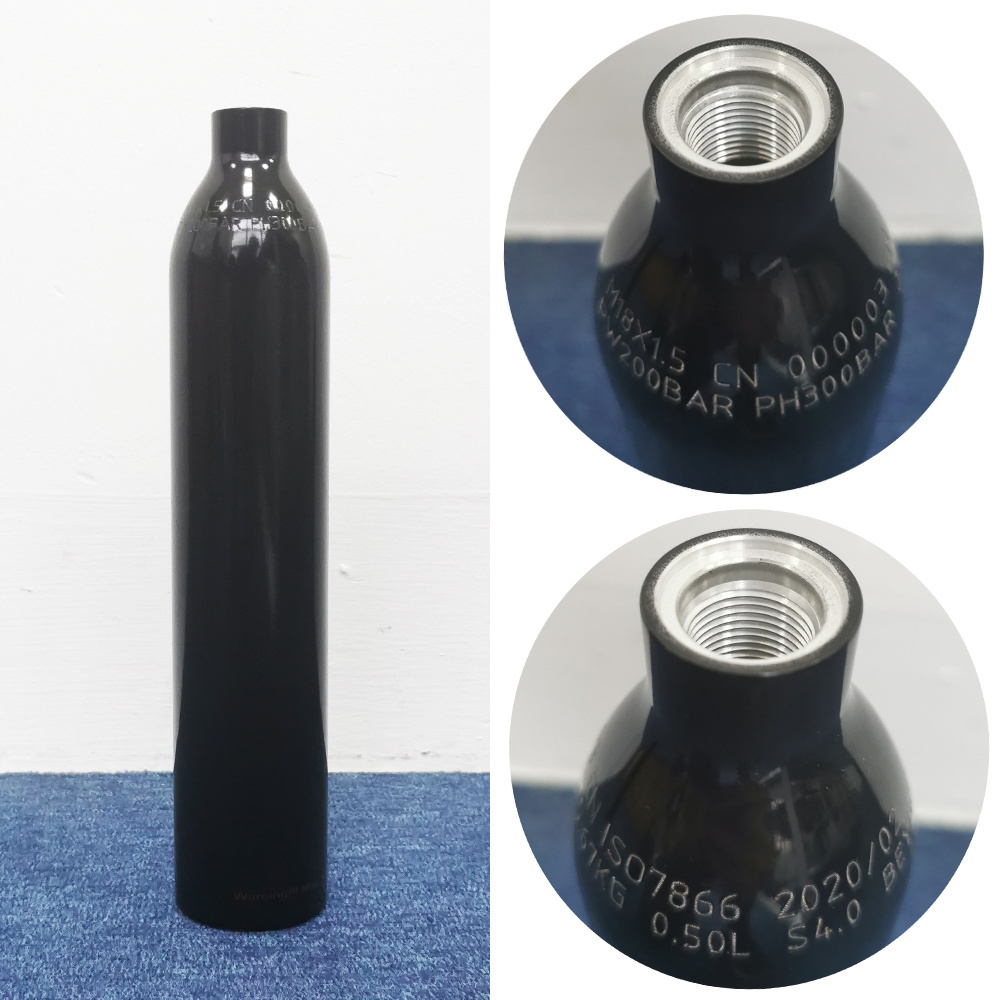 0.22l 0.3l 0.45l 0.5L 0.8l Paintball Bottle Cylinder 12OZ Paintball CO2 Aluminum Bottle with Valve