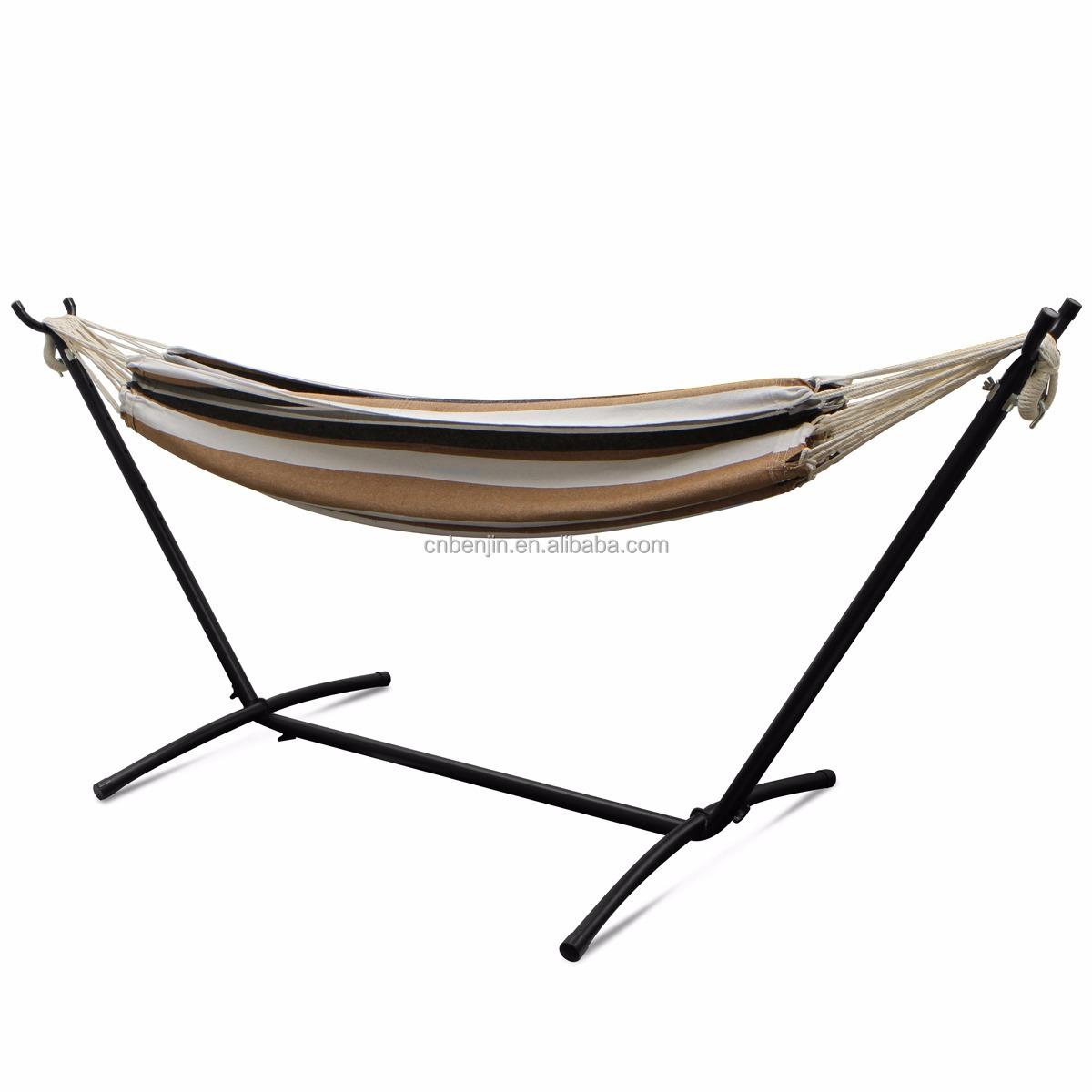 9Ft Double Hammock with Space Saving Steel Stand, Camping Hammock with 440-pound Large Capacity (Stand Included)