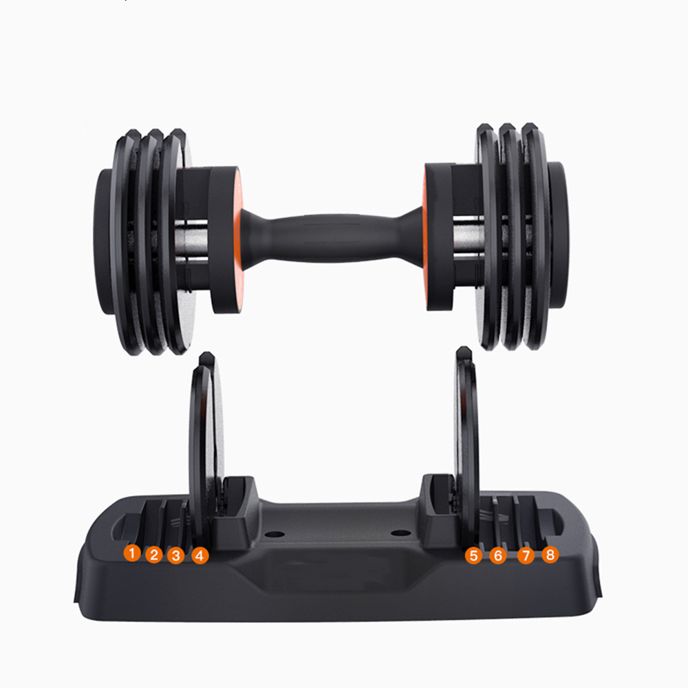 55LB Adjustable Dumbbell Single 11 to 55 Lbs Fast Adjusting Dial Weights - Workout Exercise, Strength Training and Core Fitness