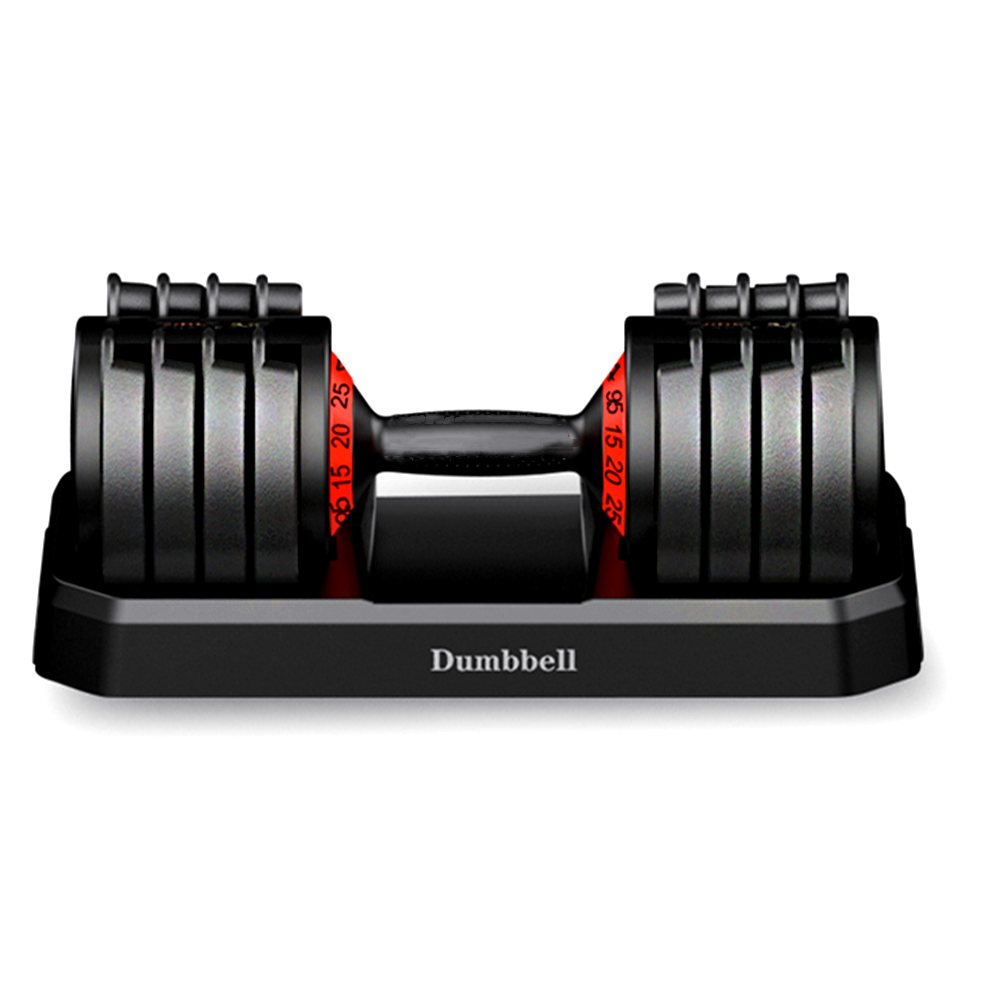 55LB Adjustable Dumbbell Single 11 to 55 Lbs Fast Adjusting Dial Weights - Workout Exercise, Strength Training and Core Fitness