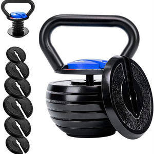 Adjustable Kettlebell 40 LBS, Weight Adjustable at 10 15 20 25 30 35 40 lb, Cast Iron Kettlebell Made For Women Men Exercise