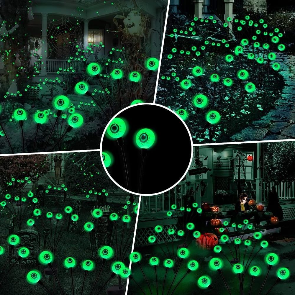 High Quality Wholesale Scary Eyeball Waterproof Stake Firefly Garden Lights Scary Eyeball Halloween Decorations