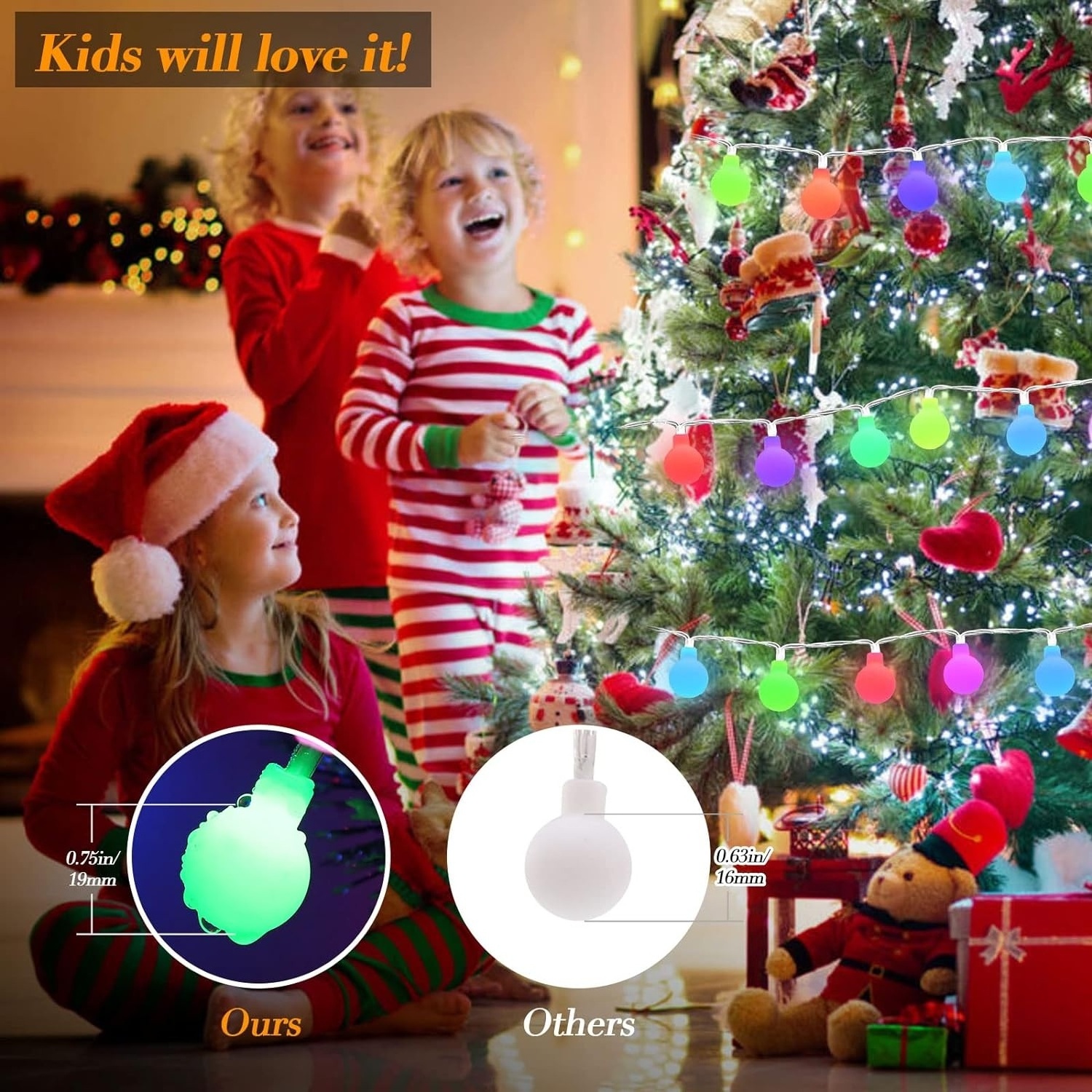 LED String Lights 18ft 50 LEDs Battery Operated with Remote 8 Modes Waterproof Globe Starry Fairy (Multicolor)