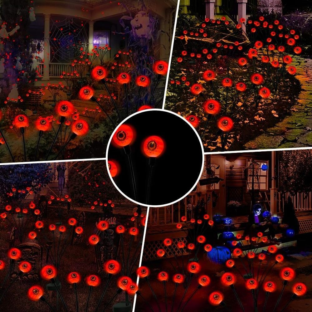 High Quality Wholesale Scary Eyeball Waterproof Stake Firefly Garden Lights Scary Eyeball Halloween Decorations