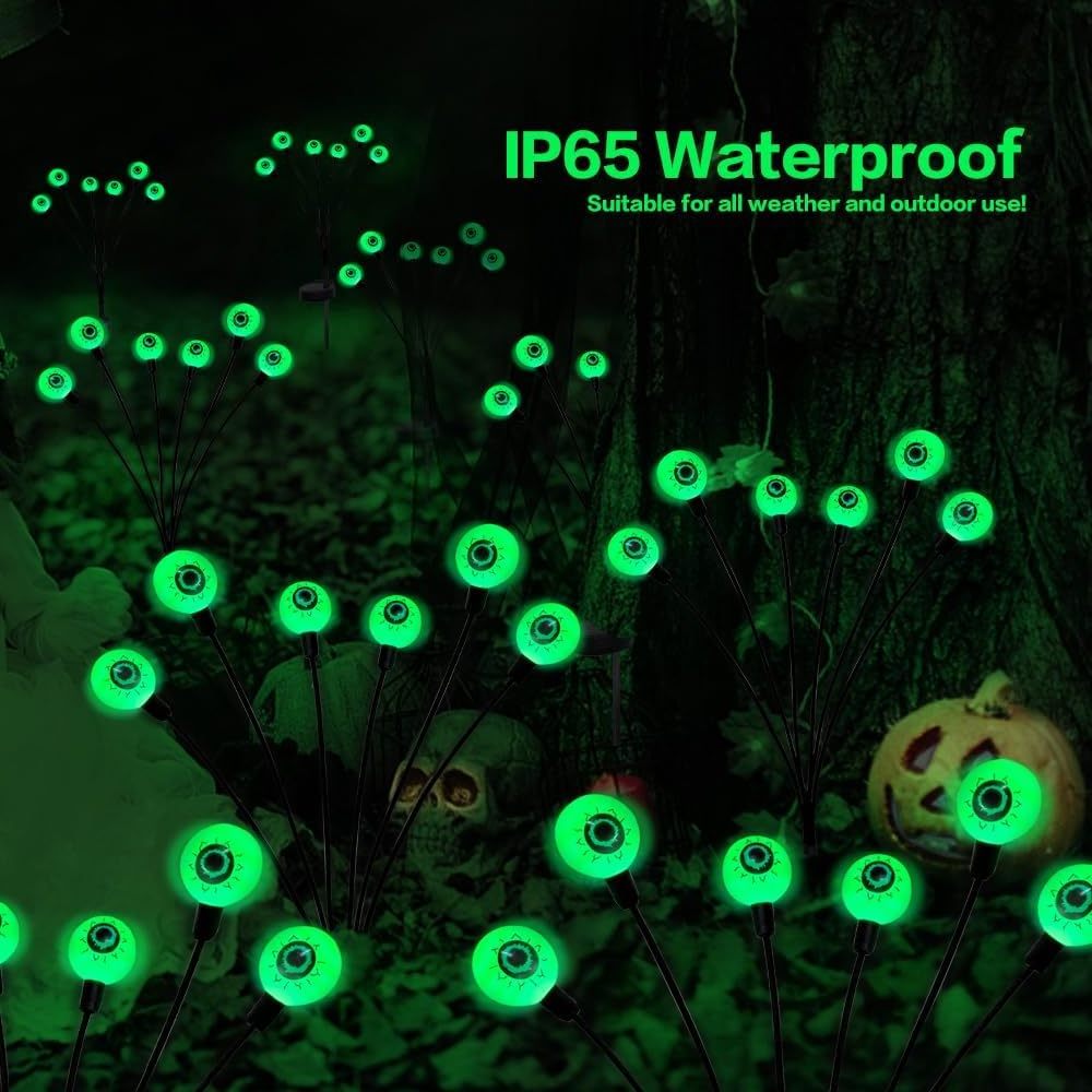 High Quality Wholesale Scary Eyeball Waterproof Stake Firefly Garden Lights Scary Eyeball Halloween Decorations