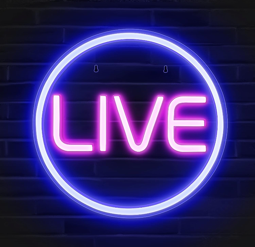 Live On Air Recording Acrylic Neon Light Usb Powered Led LIVE Sign For Wall Studio Game Room Tiktok Gamers Party Decoration