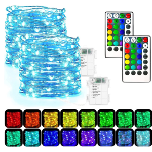 Outdoor 16 Color Changing Lights Battery Powered Usb Waterproof Christmas Copper Wire Remote Control Rgbw Led String Light