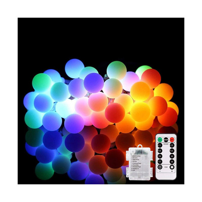 LED String Lights 18ft 50 LEDs Battery Operated with Remote 8 Modes Waterproof Globe Starry Fairy (Multicolor)